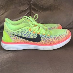 Neon colored Nike running athletic shoes!!